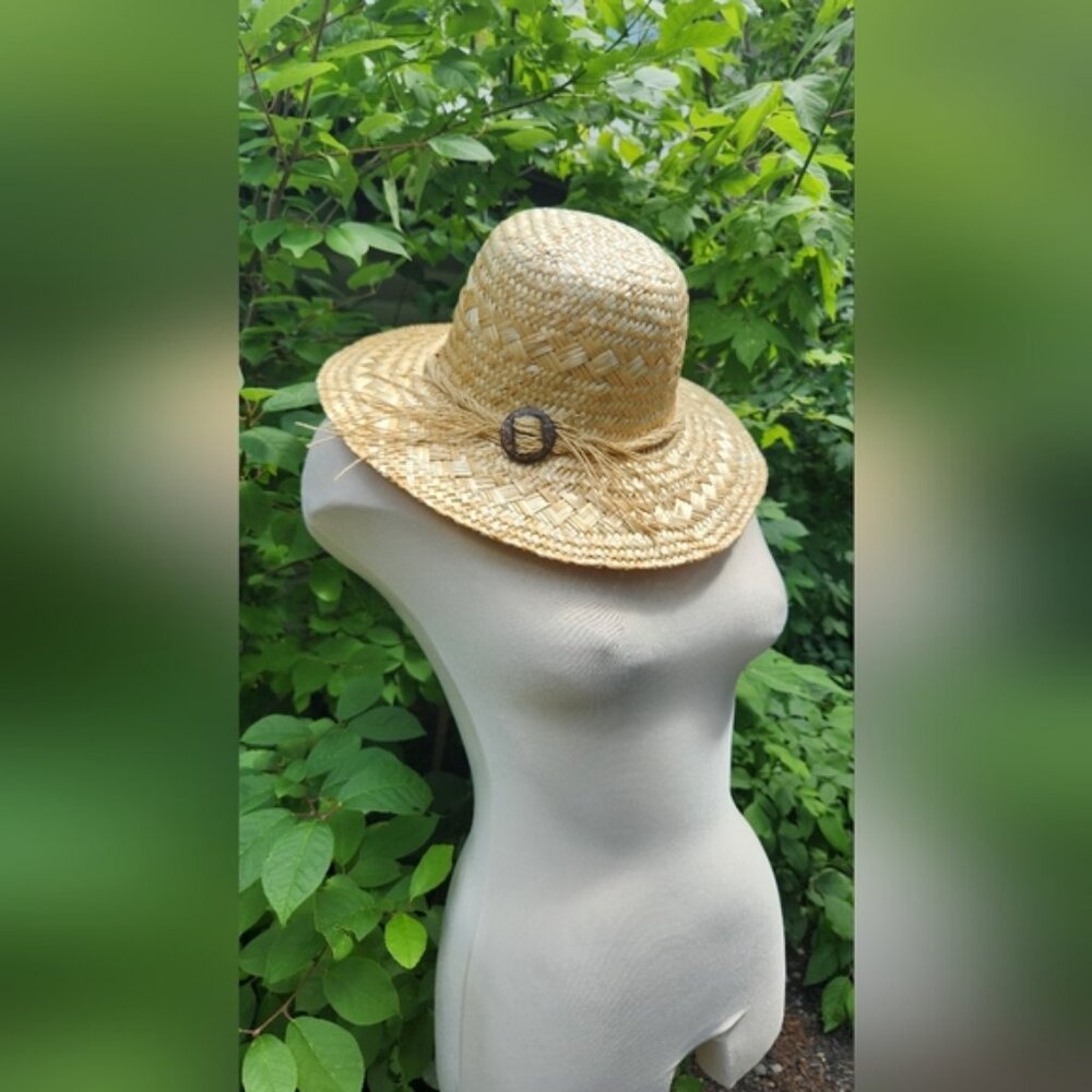 Earth Collection 100% Cotton/Straw‎ Sun Hat with Buckle. 5 Available.